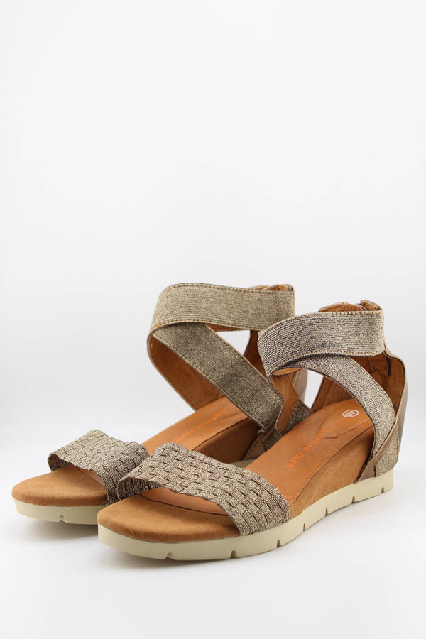 Bernie Mev Braided Wedge Sandals with Ankle Strap